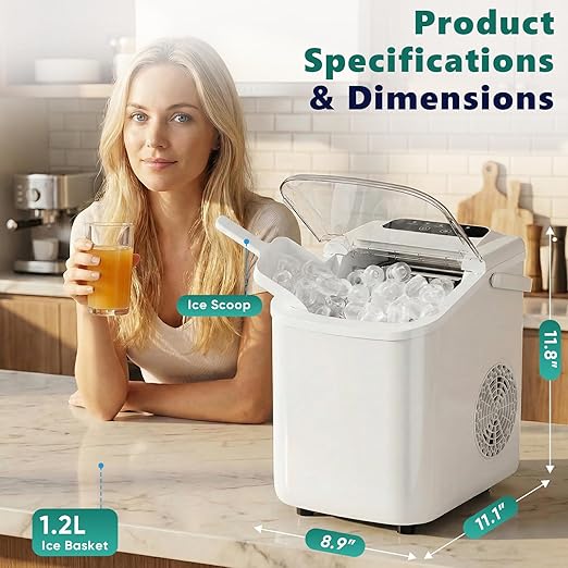 Olixis Countertop Ice Maker with Self-Cleaning