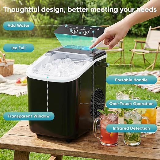 Dumos Ice Maker Countertop, 26lbs Daily