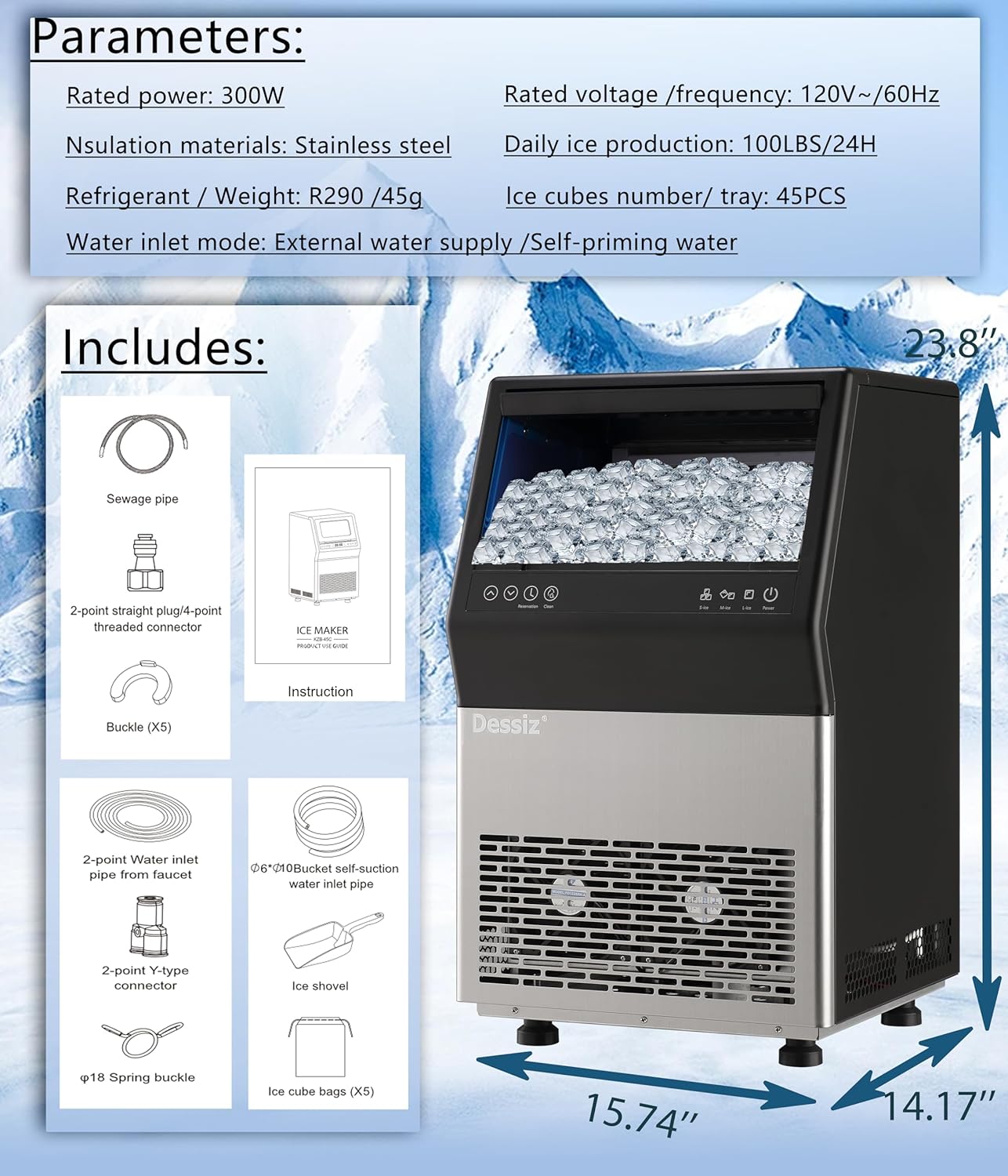 Dessiz Commercial Ice Maker Machine