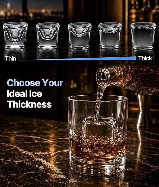 Exnos Clear Ice Cube Maker, 8 Crystal 1.2" Large Cubes in 20 Mins