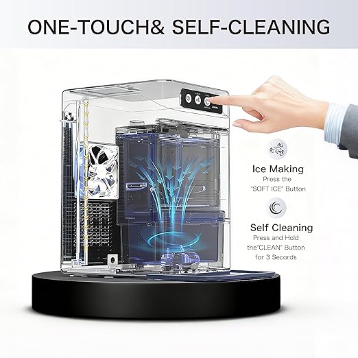 Heaitmay Large Capacity Nugget Ice Makers Countertop One-Click Operation Self-Cleaning...